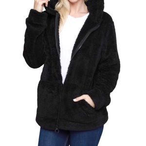 Black Plush Hoodie
